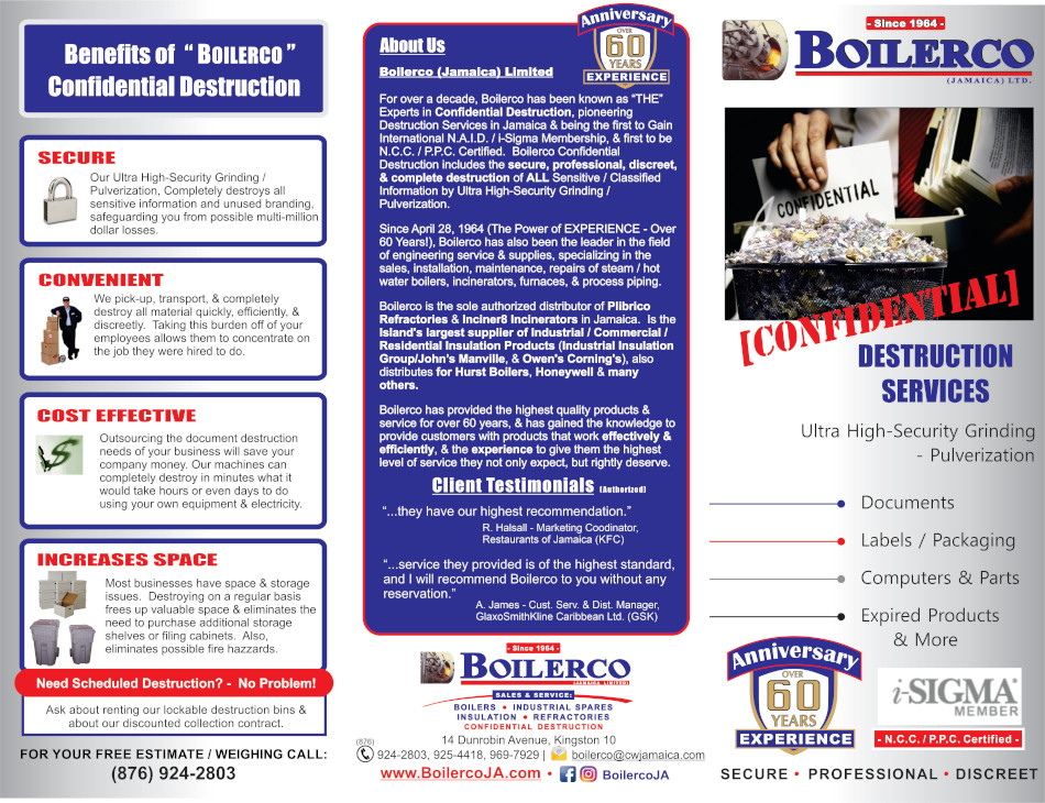 confidential destruction brochure